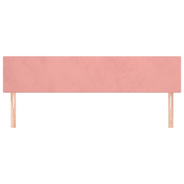 Sängyn päädyt, 2 kpl, pinkki, 100x5x78/88 cm, sametti