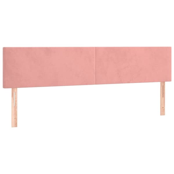 Sängyn päädyt, 2 kpl, pinkki, 100x5x78/88 cm, sametti