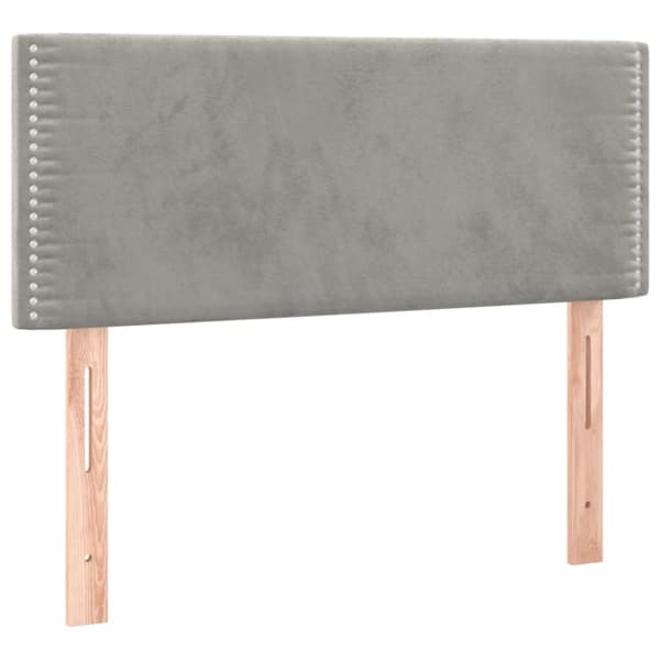Sängyn pääty, vaaleanharmaa, 100x5x78/88 cm, sametti