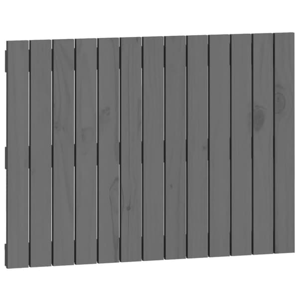 sengegavl 82,5x3x60 cm massivt fyrretræ grå