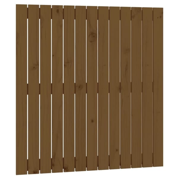 sengegavl 82,5x3x90 cm massivt fyrretræ gyldenbrun
