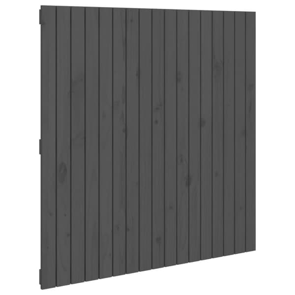 væghængt sengegavl 108x3x110 cm massivt fyrretræ grå