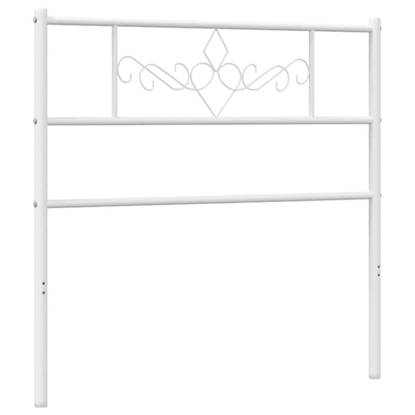 sengegavl 107 cm metal hvid