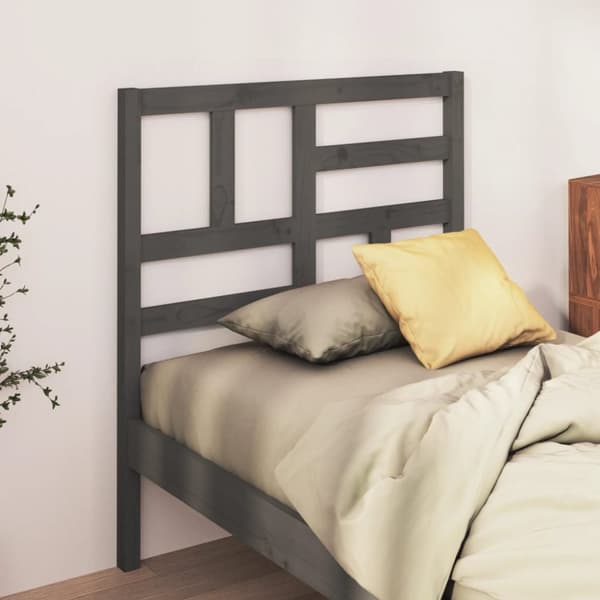 sengegærde 81x4x104 cm massivt fyrretræ grå