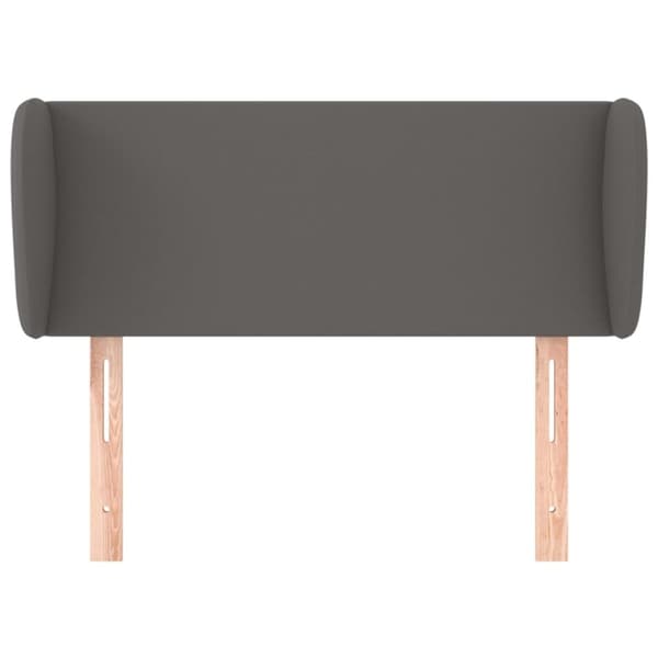 sengegavl med kanter 83x23x78/88 cm kunstlæder grå