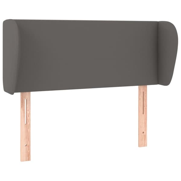 sengegavl med kanter 83x23x78/88 cm kunstlæder grå