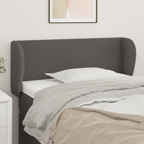 sengegavl med kanter 83x23x78/88 cm kunstlæder grå