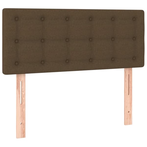 sengegavl med LED-lys 80x5x78/88 cm stof mørkebrun