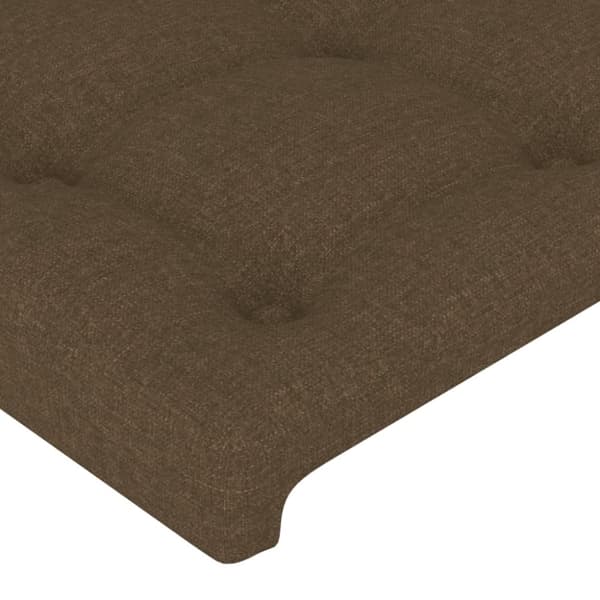 sengegavl med LED-lys 80x5x78/88 cm stof mørkebrun