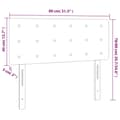 Miniatyrbillede 6 af 6: sengegavl med LED-lys 80x5x78/88 cm stof mørkebrun