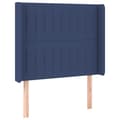 Miniatyrbillede 2 af 9: sengegavl med kanter 93x16x118/128 cm stof blå