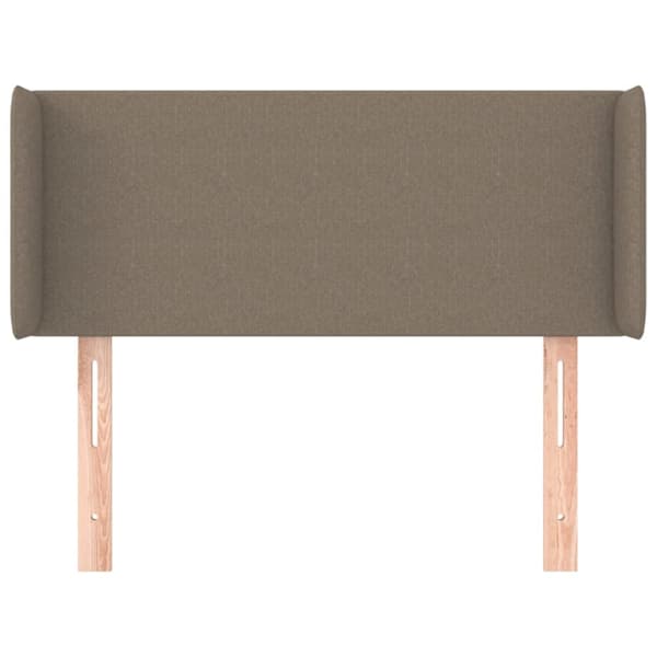 sengegavl med kanter 103x16x78/88 cm stof gråbrun