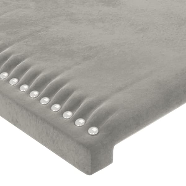 sengegavl med kanter 83x23x78/88 cm fløjl lysegrå