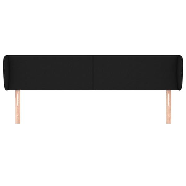 sengegavl med kanter 163x23x78/88 cm stof sort