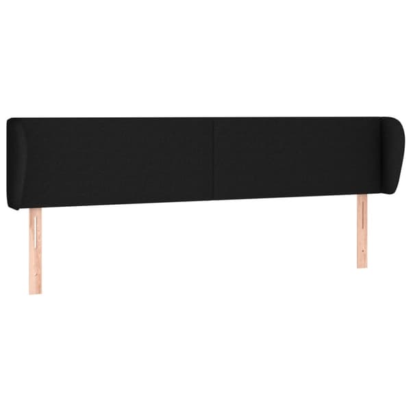 sengegavl med kanter 163x23x78/88 cm stof sort