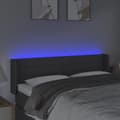 Pikkukuva 4 / 6: Sänggavel LED mörkgrå 147x16x78/88 cm tyg