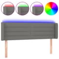 Pikkukuva 2 / 6: Sänggavel LED mörkgrå 147x16x78/88 cm tyg