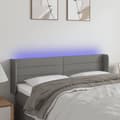 Pikkukuva 1 / 6: Sänggavel LED mörkgrå 147x16x78/88 cm tyg