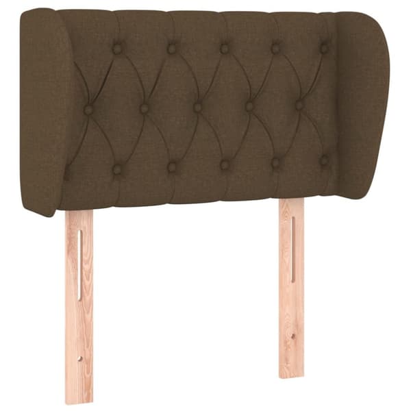 sengegavl med kanter 83x23x78/88 cm stof mørkebrun