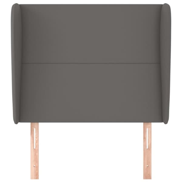 sengegavl med kanter 93x23x118/128 cm kunstlæder grå