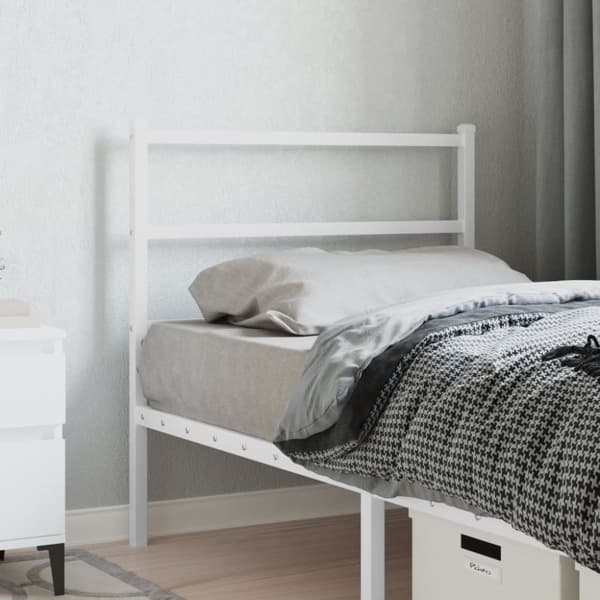 sengegavl 90 cm metal hvid