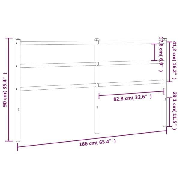 sengegavl 160 cm metal sort