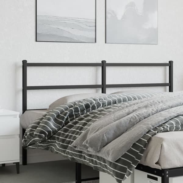 sengegavl 160 cm metal sort