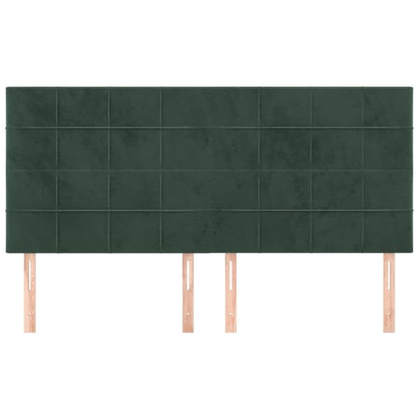 Sängyn päädyt, 4 kpl, tummanvihreä, 100x5x78/88cm, sametti