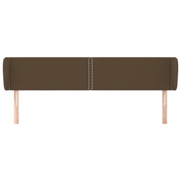sengegavl med kanter 163x23x78/88 cm stof mørkebrun