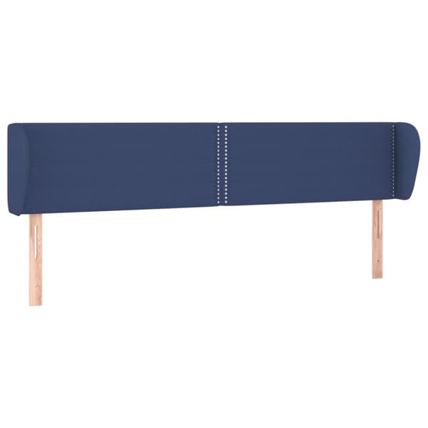 sengegavl med kanter 203x23x78/88 cm stof blå