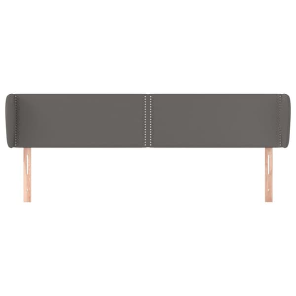 sengegavl med kanter 203x23x78/88 cm kunstlæder grå