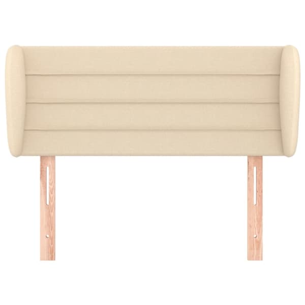 sengegavl med kanter 93x23x78/88 cm stof cremefarvet