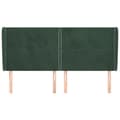 Miniatyrbillede 3 af 9: sengegavl med kanter 203x23x118/128 cm fløjl mørkegrøn