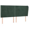Miniatyrbillede 2 af 9: sengegavl med kanter 203x23x118/128 cm fløjl mørkegrøn