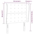 Miniatyrbillede 9 af 9: sengegavl med kanter 103x23x118/128 cm stof sort