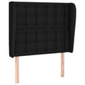 Miniatyrbillede 2 af 9: sengegavl med kanter 103x23x118/128 cm stof sort