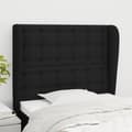Miniatyrbillede 1 af 9: sengegavl med kanter 103x23x118/128 cm stof sort