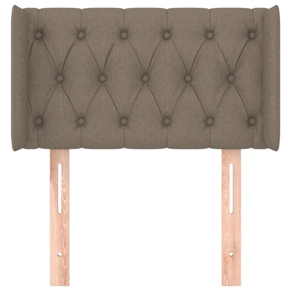 Sänggavel med kanter taupe 83x16x78/88 cm tyg
