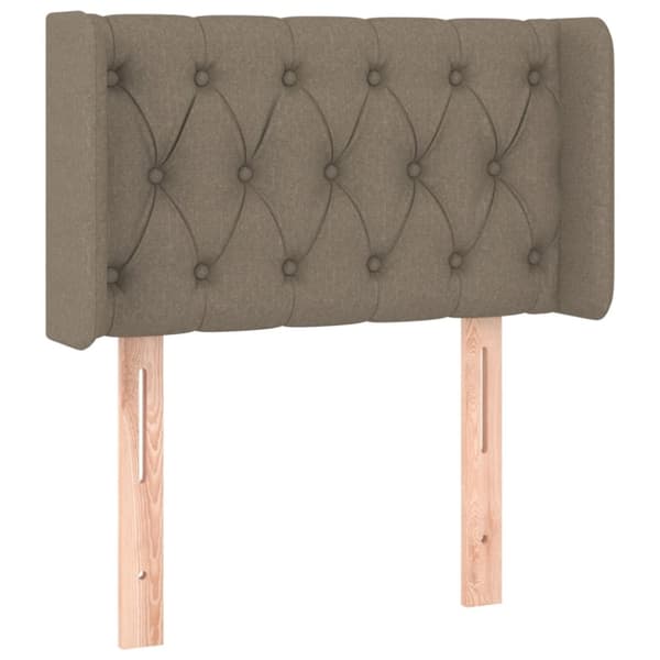 Sänggavel med kanter taupe 83x16x78/88 cm tyg