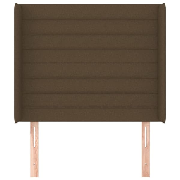 Korvatuki, tummanruskea, 83x16x118/128 cm, kangas