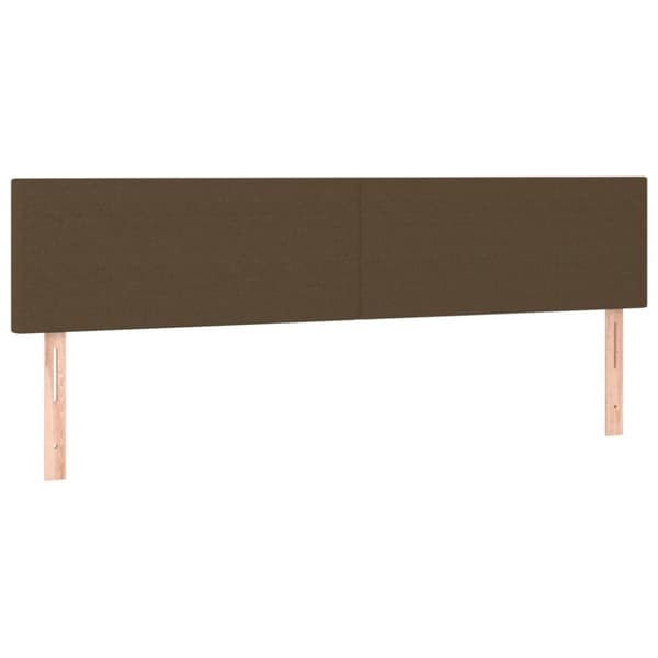 sengegavl med LED-lys 200x5x78/88 cm stof mørkebrun