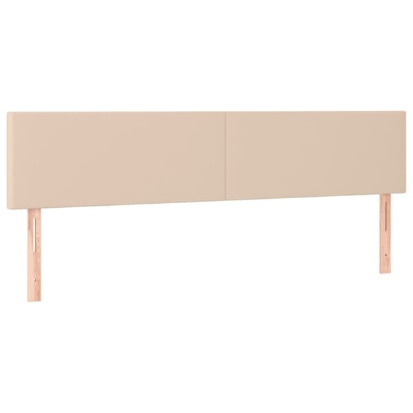 Sängyn pääty LEDillä, cappuccino, 180x5x78/88 cm, ekonahka
