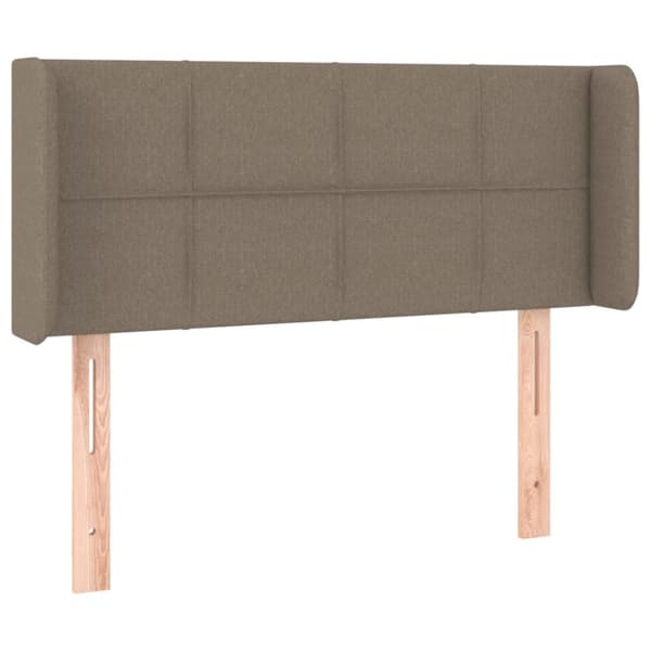 Sänggavel LED taupe 93x16x78/88 cm tyg