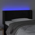 Miniatyrbillede 4 af 6: sengegavl med LED-lys 93x16x78/88 cm fløjl sort
