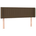Miniatyrbillede 3 af 6: sengegavl med LED-lys 147x16x78/88 cm stof mørkebrun
