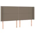 Miniatyrbillede 3 af 6: sengegavl med LED-lys 163x16x118/128 cm stof gråbrun