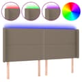 Miniatyrbillede 2 af 6: sengegavl med LED-lys 163x16x118/128 cm stof gråbrun