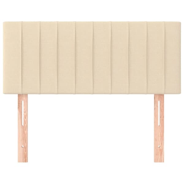 sengegavl 100x5x78/88 cm stof cremefarvet