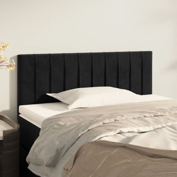 sengegavl 80x5x78/88 cm fløjl sort