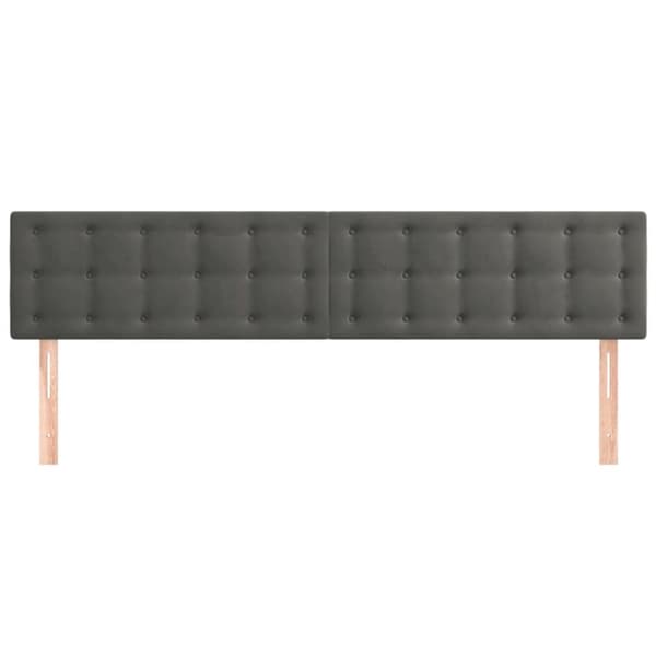 sengegavle 2 stk. 80x5x78/88 cm fløjl mørkegrå